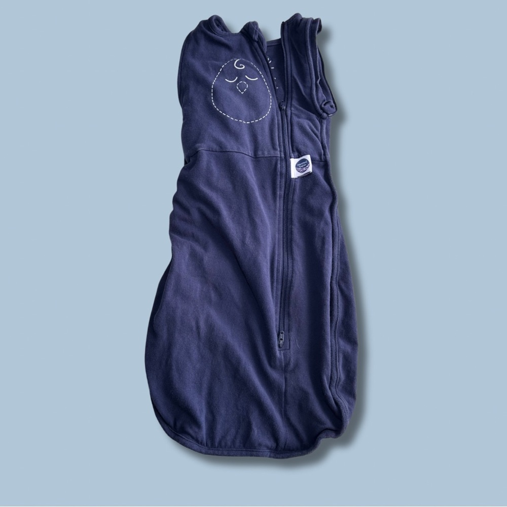 Nested Bean (3-6M) Zen One Swaddle- Navy Blue with White Design